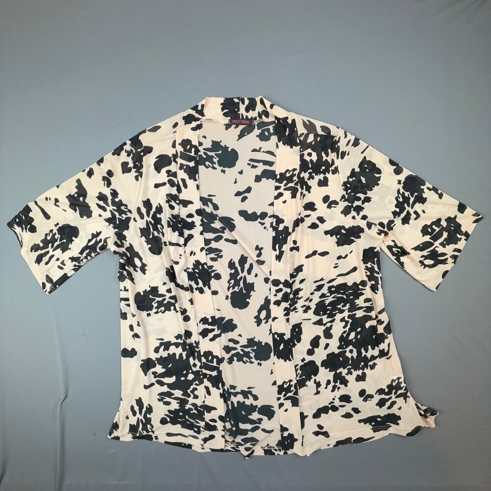 Crazy Train Abstract Splatter Open Front Boutique Duster